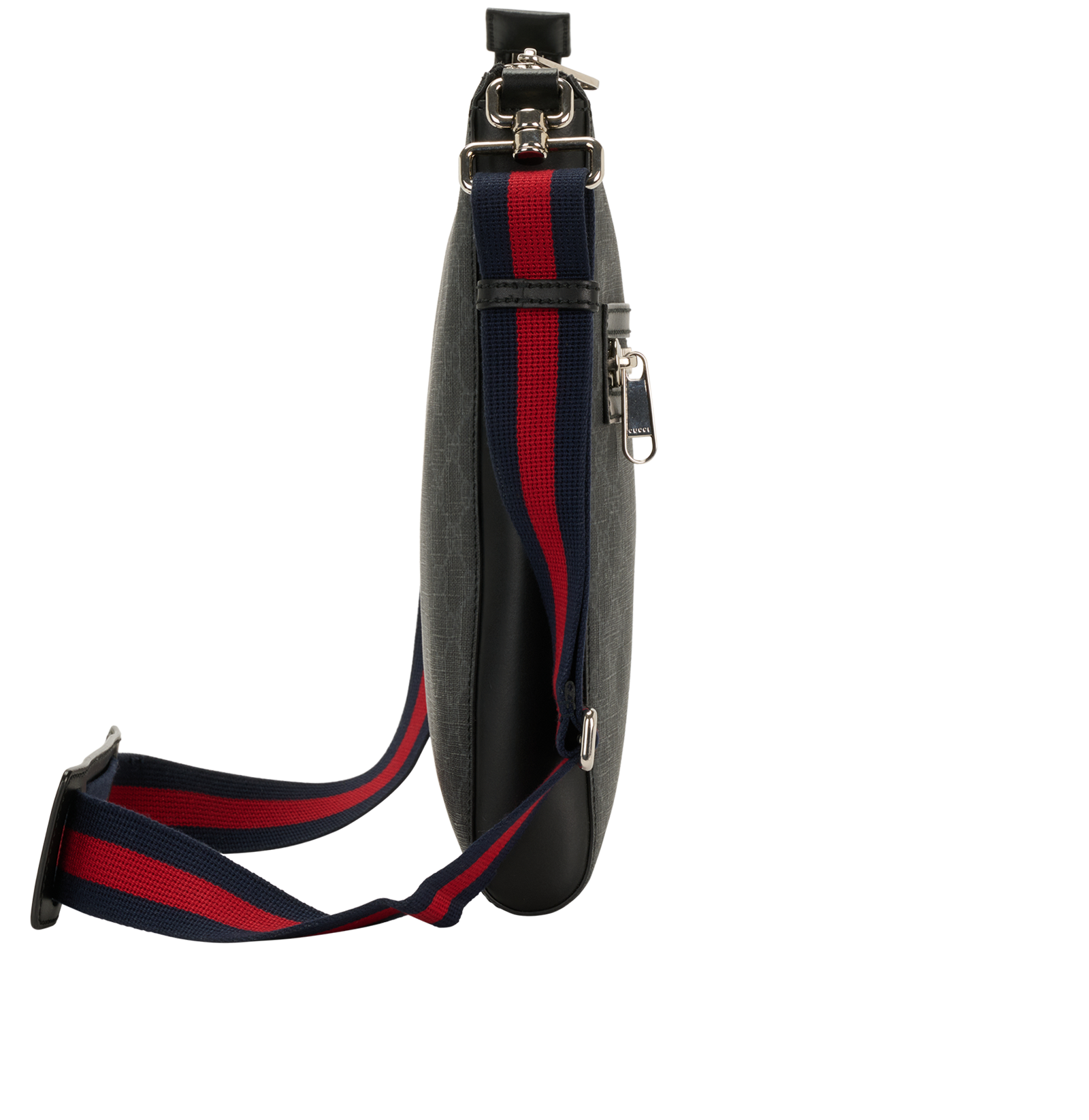 GG Supreme Messenger, &pound;495, Handbags, Black, Canvas, Side view